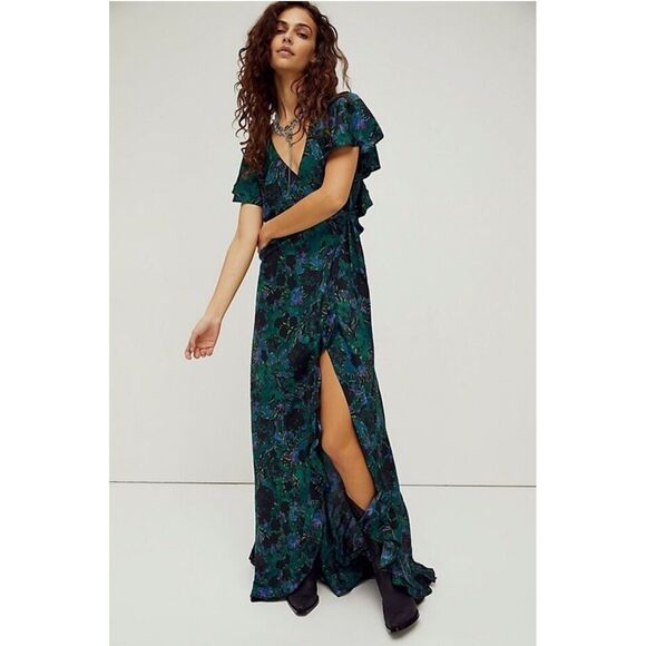 New Free People Josephine Silk Wrap Dress Size XS